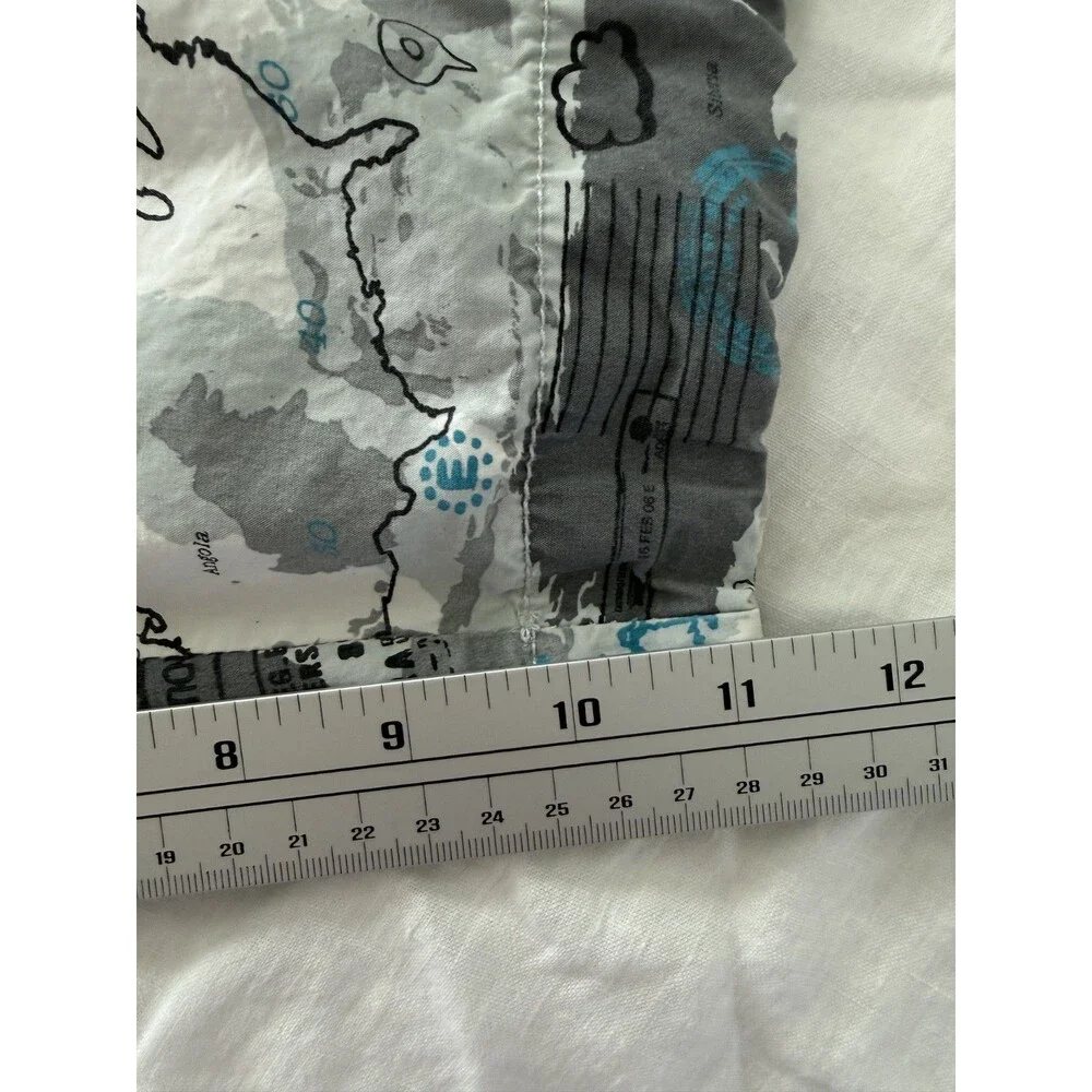 Y2K Ecko Unltd Cargo Shorts Men 38 Mile High All Over Print WhiteBlue Gray White